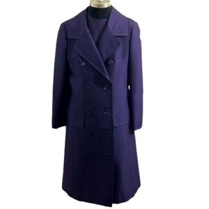 Vtg 60s 2Pc Fine Wool Coat & Dress Set 10